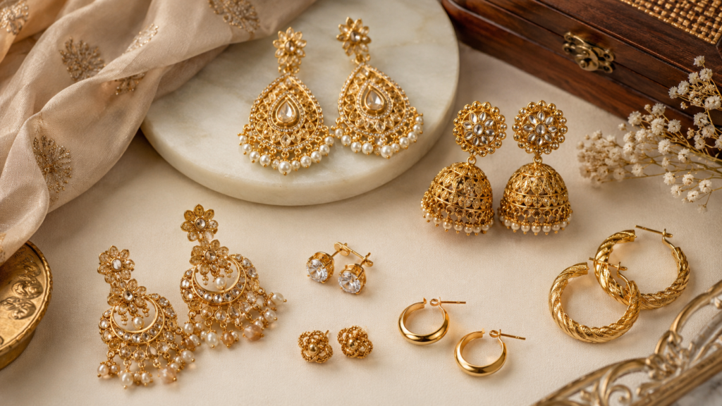 How to Choose Gold Earrings for Weddings, Festivals and Daily Wear